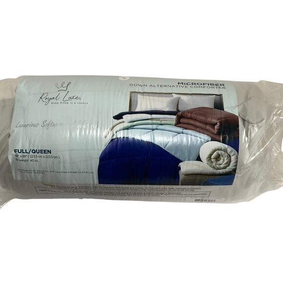 Royal Luxe Hypoallergenic Light Warmth Microfiber Comforter Gray Full/Queen - Picture 3 of 4